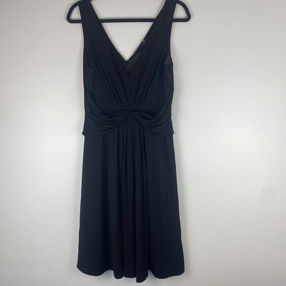 Elie Tahari Women's Black Midi Dress Size 10 ? Sleeveless Viscose Blend Pleated - Picture 1 of 11